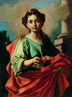 Saint Holding a Platter with Roses