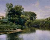 Emilio Sánchez Perrier. A Stroll along the River Bank. c. 1890