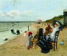 Madre e hija en la playa