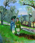 Conversacin bajo los olivos