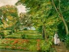La nieta del artista con su niera en el jardn del Wannsee