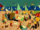 Baistas en la playa