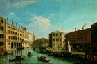 El Gran Canal y el puente Rialto, Venecia, vistos desde el norte
