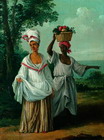 Dos mujeres antillanas viniendo del mercado