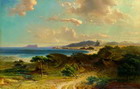 Playa de Estepona con la vista del Pen de Gibraltar