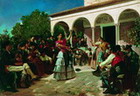 Un baile de gitanos en los jardines del Alczar, delante del pabelln de Carlos V